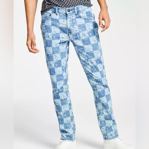 INC International Concepts Other - I.N.C. International Concepts Men's Slim-Straight Checkered Denim Jeans - Sz 34W